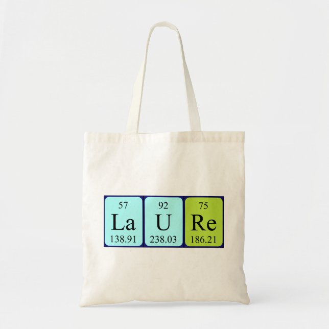 Laure periodic table name tote bag (Front)