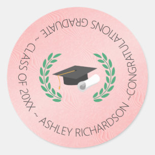 Laurel And Cap Classic Round Sticker