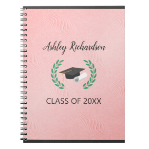 Laurel And Cap On Pink Background Notebook
