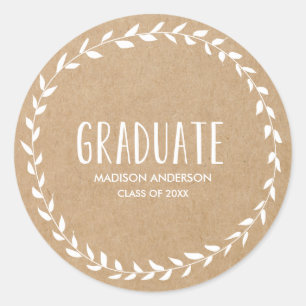 Laurel Border Graduation Sticker