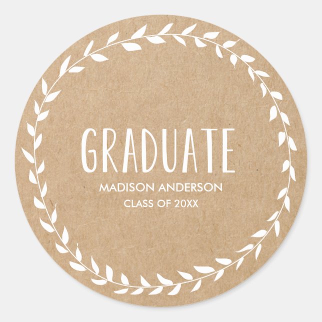 Laurel Border | Graduation Sticker (Front)