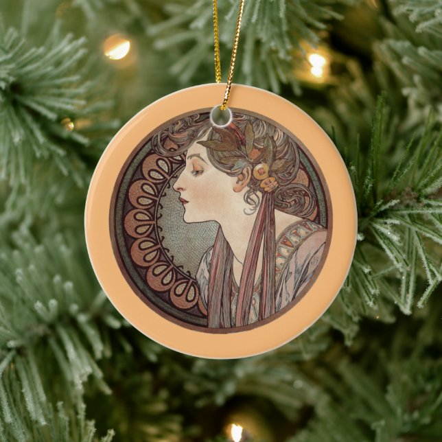  Laurel by Alphonse Mucha Ceramic Tree Decoration (Tree)