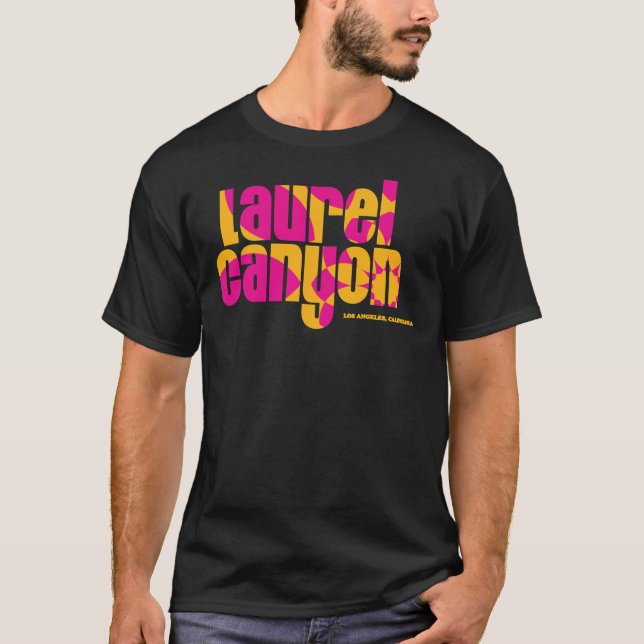 Laurel Canyon psychedelic flower logo - pink Fitte T-Shirt (Front)