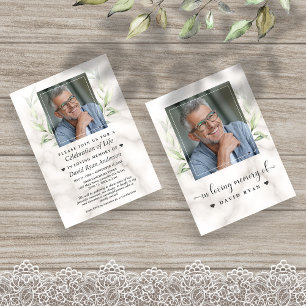 Laurel Celebration of Life Photo Funeral Memorial Invitation