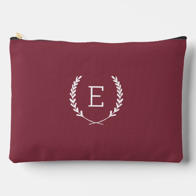 Laurel Crest Monogram Accessory Pouch (Front)