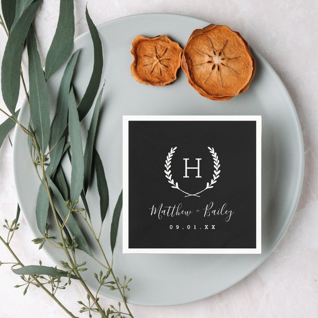 Laurel Crest Wedding Monogram Napkins (Creator Uploaded)