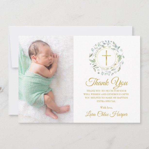 Baptism Thank You Cards Zazzle UK