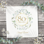 Laurel Garland Gold 80th Birthday Napkin<br><div class="desc">A decorative laurel garland encircles a faux gold foil border containing 80 years age birthday text and below your personalised name. Designed by Thisisnotme©</div>