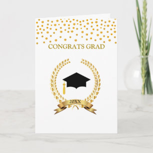 Laurel & Gold Confetti Graduation Card