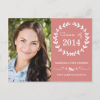 Laurel Graduation Party Invitation Postcard