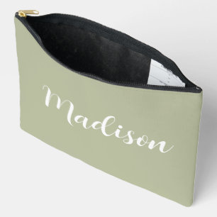 Laurel Green Bachelorette Names Script Modern Chic Accessory Pouch