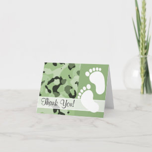 Laurel Green Camo; Camouflage Thank You Card