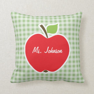 Laurel Green Gingham; Apple Cushion