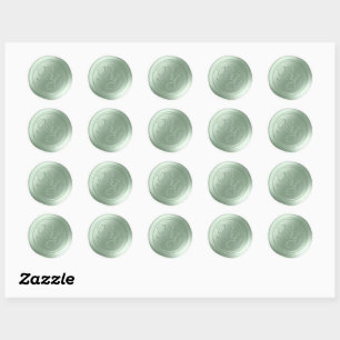 Laurel Green Script Monogram Wax Seal Stickers