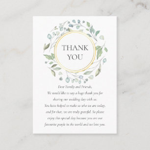Laurel Greenery Garland Wedding Thank You Place Card