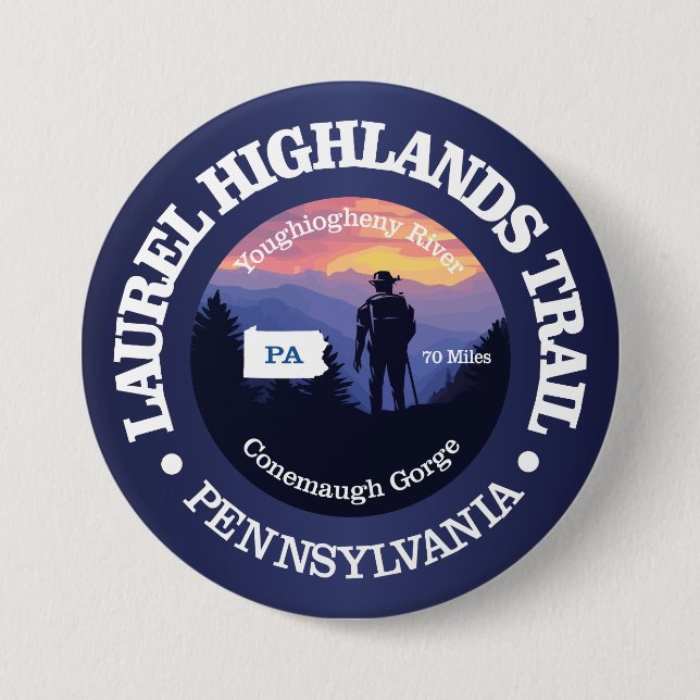 Laurel Highlands Trail (rd2) 7.5 Cm Round Badge (Front)