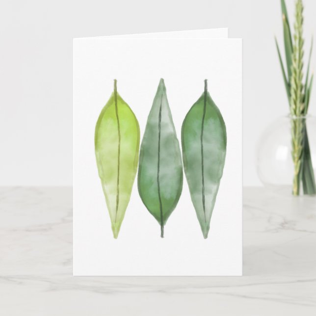 Laurel Leaf Blank Greeting Card (Front)