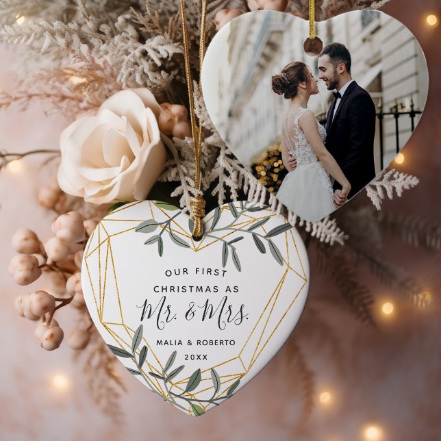 Laurel Leaf First Married Christmas Ceramic Tree Decoration (Creator Uploaded)