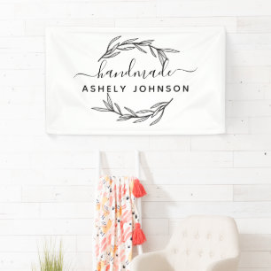 Laurel Leaves Greenery Personalised Banner