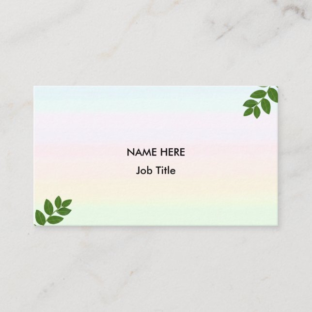 Laurel Leaves on Pastel Colours Business Card (Front)