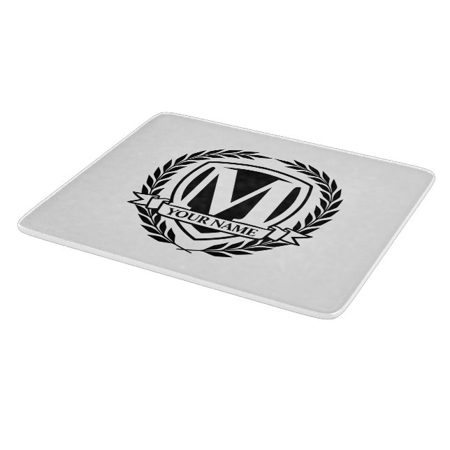 Laurel Monogram Design Cutting Board (Corner)