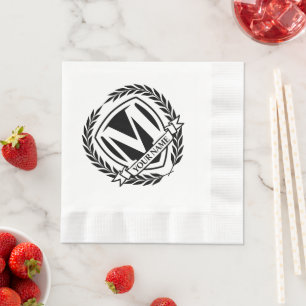 Laurel Monogram Design Napkins