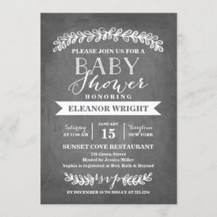 Laurel White   Baby Shower Invitation