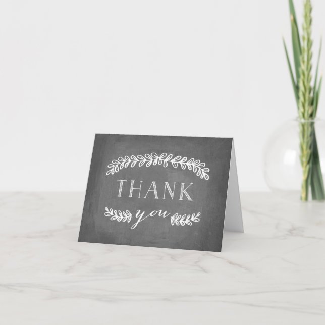 Laurel White Thank You Card Chalkboard (Front)