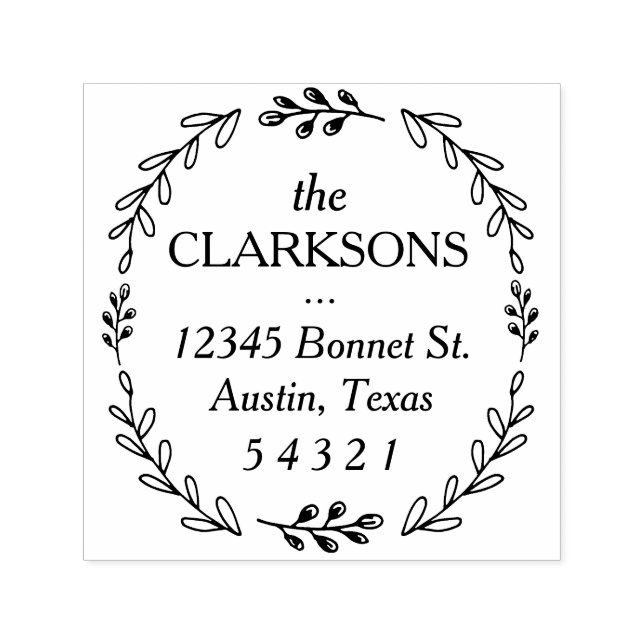 Laurel Wreath Address Stamp (Design)