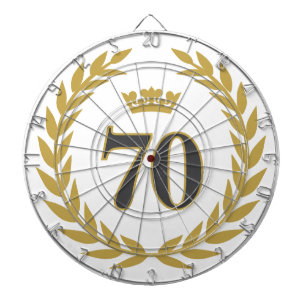 Laurel Wreath and Crown 70th Birthday Dartboard