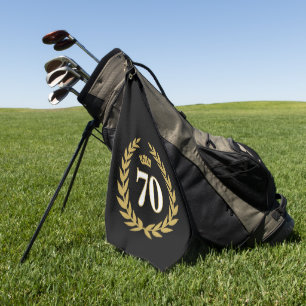 Laurel Wreath and Crown 70th Birthday Golf Towel