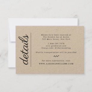 Laurel Wreath Classy Wedding Details Card