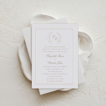 Laurel Wreath Crest Frame Classic Formal Wedding