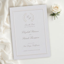 Laurel Wreath Crest Frame Classic Formal Wedding