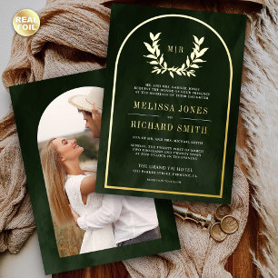 Laurel Wreath Leaves Olive Green Wedding Gold