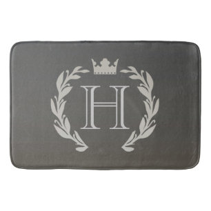 Laurel Wreath Monogram Bath Mat