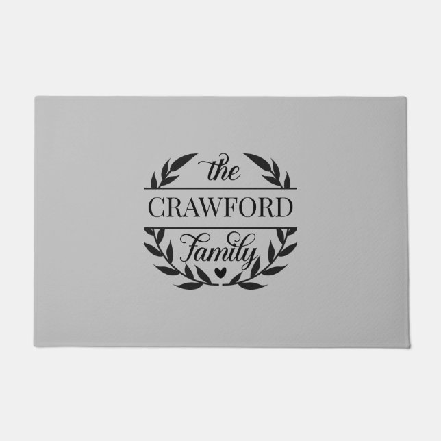 Laurel Wreath Personalised Door Mat (Front)
