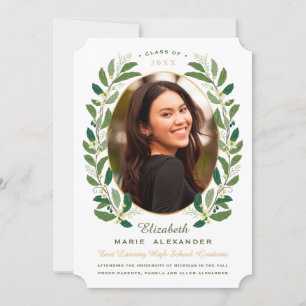 Laurel Wreath Photo Graduation Announcement