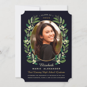 Laurel Wreath Photo Graduation Announcement II
