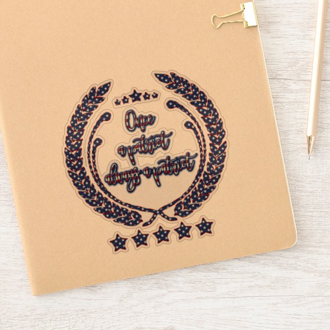 Laurel Wreath Stars and Stripes Patriot Quote (Notebook)