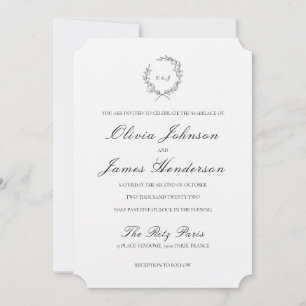 Laurel Wreath Wedding Invitation