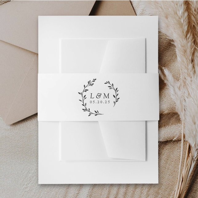 Laurel Wreath Wedding Invitation Belly Band (Creator Uploaded)