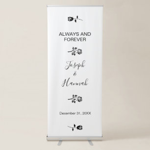 Laurels of Love Personalised Wedding Vinyl Party Retractable Banner