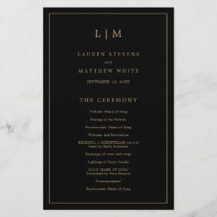 Lauren Black and Gold Monogram Elegant Wedding