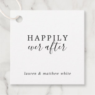 Lauren Black and White Elegant Wedding Favour Tags