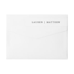 Lauren Black and White Elegant Wedding Wrap Around Label