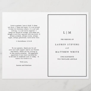 Lauren Black and White Monogram Elegant Wedding