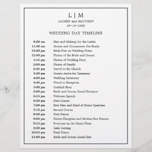 Lauren Black and White Monogram Elegant Wedding