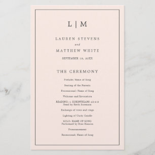 Lauren Blush Pink Monogram Elegant Wedding