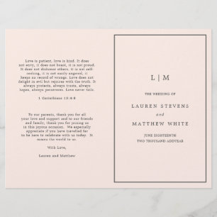 Lauren Blush Pink Monogram Elegant Wedding